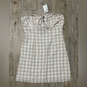 Le Lis Women's Checkered Strapless Mini Dress, Size Small